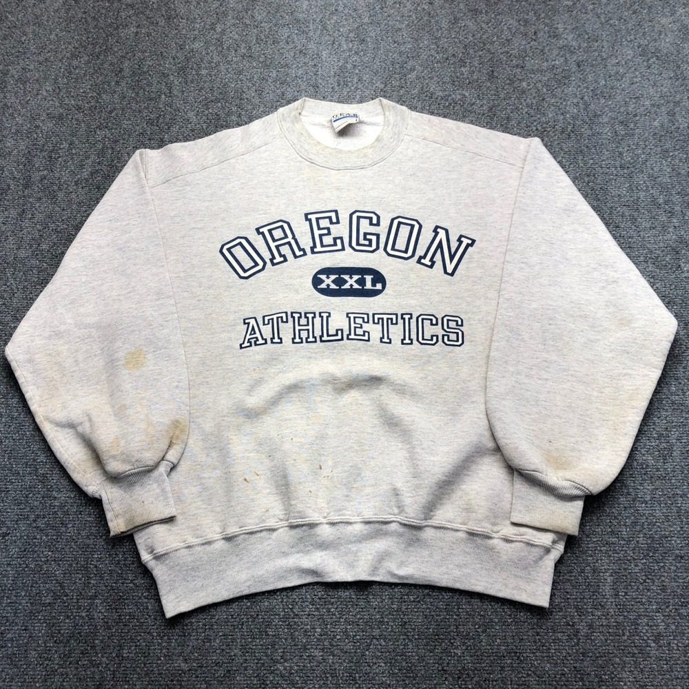 Vintage Gear For Sport Oregon Athletics Sweatshirt Mens Large Gray Made in USA